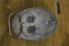 Vintage Western Belt Buckle Floral Engraved Oval Rope Edge Silver Tone Metal Usa