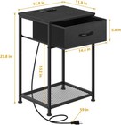 Modern Night Stand W charging Station   Storage Drawer   Shelf Bedside End Table