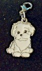 White Maltese Bichon Dog Pup Bag Purse Charm Dangle Zipper Pull Jewelry