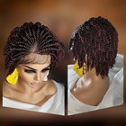 Short Kinky Twist Braided Wig   Handmade Ombre Full Lace   Glueless Natural Look