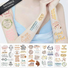 10 Sheets Christian Temporary Tattoos  70 pcs  For Adults One Size  Bible 