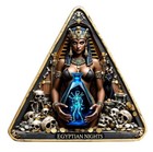 Egyptian Nights Nefertari Triangular 1 Oz Copper 24k Gold Gild Medal With Coa