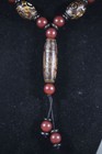 Tibetan Prayer Worry Dzi Bead Old Agate 3 Eyes Necklace Gzi Tibet