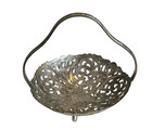 Vintage Meridional Silver Plated Small Basket Dish Jewelry Holder Victorian