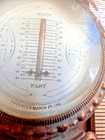 Wood And Brass Banjo-style Aneroid Barometer With Thermometer  Victorian Era