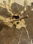 Antique Cherub Bowl Holder Brass On Grape Base 4    Tall 6     Wide