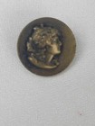 Antique Victorian Brass Stamped Wire Shank Button Greek Bust Eingetr Muster