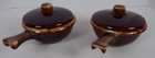 Vintage Hull Brown Drip Covered Soup Bowls Set Of 2 Oven Proof French Onion