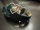 Wild Fable    Double Heart Buckle Belt     Black Faux Leather  silver Hardware 