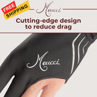 Meucci Elite Stroke Billiards Glove - Pool With Anti-slip Large  Black 