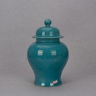 12 2 Inch Chinese Qing Yongzheng Blue Glaze Porcelain Carved Lion Design Pot