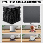 60 Pack Black Slate Drink Coasters 4 Inch  Laser Engraving Blanks With Anti-scra
