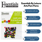 Essentials By Leisure Arts Pom Poms - Multi - 3mm 100 Piece Pom Poms Arts And