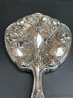 Wow Beautiful Antique Ornate Silver Plate Beveled Hand Mirror 