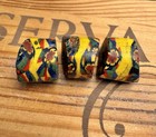Antique Venetian Millefiori Trade Beads   matched Floral Trio   7 