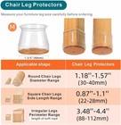 20 36 Pcs Medium Silicone Chair Leg Floor Protectors Transparent Table Feet Caps