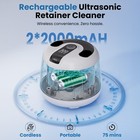 Ultrasonic Retainer Cleaner Machine  48khz Rechargeable Cordless Denture Clea   