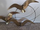 Vintage 1985 C  Jere  flock Of Seagulls  Wall Sculpture Brass Art Signed Mcm 43 