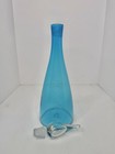 Vintage Mcm Blenko Glass 920m Turquoise Crackle Decanter W crystal Stopper