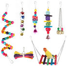 Parrot Swing Bell Hanging Bird Cage Perch Toys Parakeet Cockatiel Budgie Toy Set