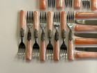 Vtg Gibson Flatware Roseland Pink Pearlescent Silverware 31 Piece Set Ships Fast