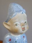 Vintage Pixie Elf Ceramic Shelf Sitter Figurine 3-1 2  Tall Christmas  Read 
