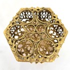 Vintage Gold Filigree Metal Lipstick Cosmetic Holder Hollywood Regency Mcm