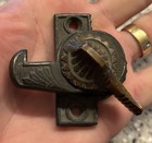 Fancy Original Antique Cast Iron   Brass Eastlake Victorian Window Sash Lock