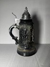 Z  ller   Born German Lidded Beer Stein Bayern Coat Of Arms Pewter Lid handle