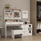57  Large Led Make Up Vanity Desk With Lighted Mirror  Stool And Power Outlet