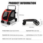 M L Xl Pet Stroller Premium Foldable 4 Wheels Dog Cat Jogger Stroller Lockable