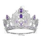 10cm Tall Cz Crystal Tiara Crown Wedding Queen Princess Adjustable For Women