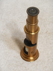 Antique Brass Drum Portable French Microscope Made In France Small 6   