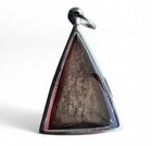 Vintage Thai Buddhist Amulet Pendant Triangular Buddha Relief In Protective Case