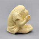 Vintage Resin Japanese Netsuke Asian Monkey Figurine Sitting Shelf Decor 1 