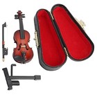 Mini Violin Wooden Model 3 15 Inch With Bow Stand Case Dollhouse Accessories