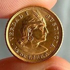 Peru 1 5 Pound 1966 Gold 917 Uncirculated Exceptional Quality