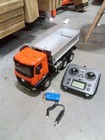 Used 1 14 Huina 1598 2 4g Dumper 6x6 Engineering Transport Vehicle Tipper Sound