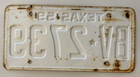 Vintage 1959 Texas Passenger License Plate Bv2739 - White Black