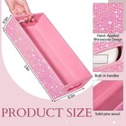 Honeydak Bathroom Basket  Rhinestone Toilet Tank Tray Pink