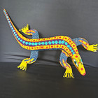 Hand-painted Mexican Folk Art Lizard Salamander Sculpture Figurine Signed