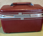 Samsonite Profile Ii Burgandy Hard Train Makeup Case Cosmetic Tray Mirror W Key