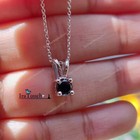 1ct Round Lab-created Diamond Solitaire Pendant Necklace 14k White Gold Finish