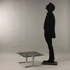 Vintage Coffee Table Smoked Glass Chromed Metal Design 1970s Original
