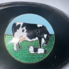 Dairy Cow Cattle Calf  Silver And Black Belt Buckle  Free Shipping Nos New