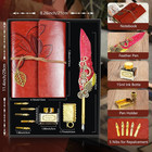 Feather Quill Pen And Ink Set antique Calligraphy Set With Leather