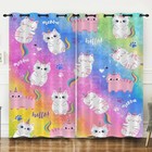  Cartoon Cat Curtains cute Cats Curtains 52 w X 84 l  pack Of 2  Multi-09