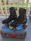 Vtg 60s Riedell Roller Skates Fo-mac Kwitite Wheels Cub Metal Case Guc Sz 8 Mens