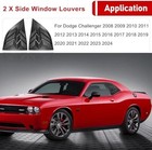 2 X Window Louvers For 2008-2024 Dodge Challenger  Abs Plastic Gloss Black 