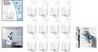 Clear Acrylic Flyer Holder 12 Pack  Slanted Back For Stylish Display - 4   Wide